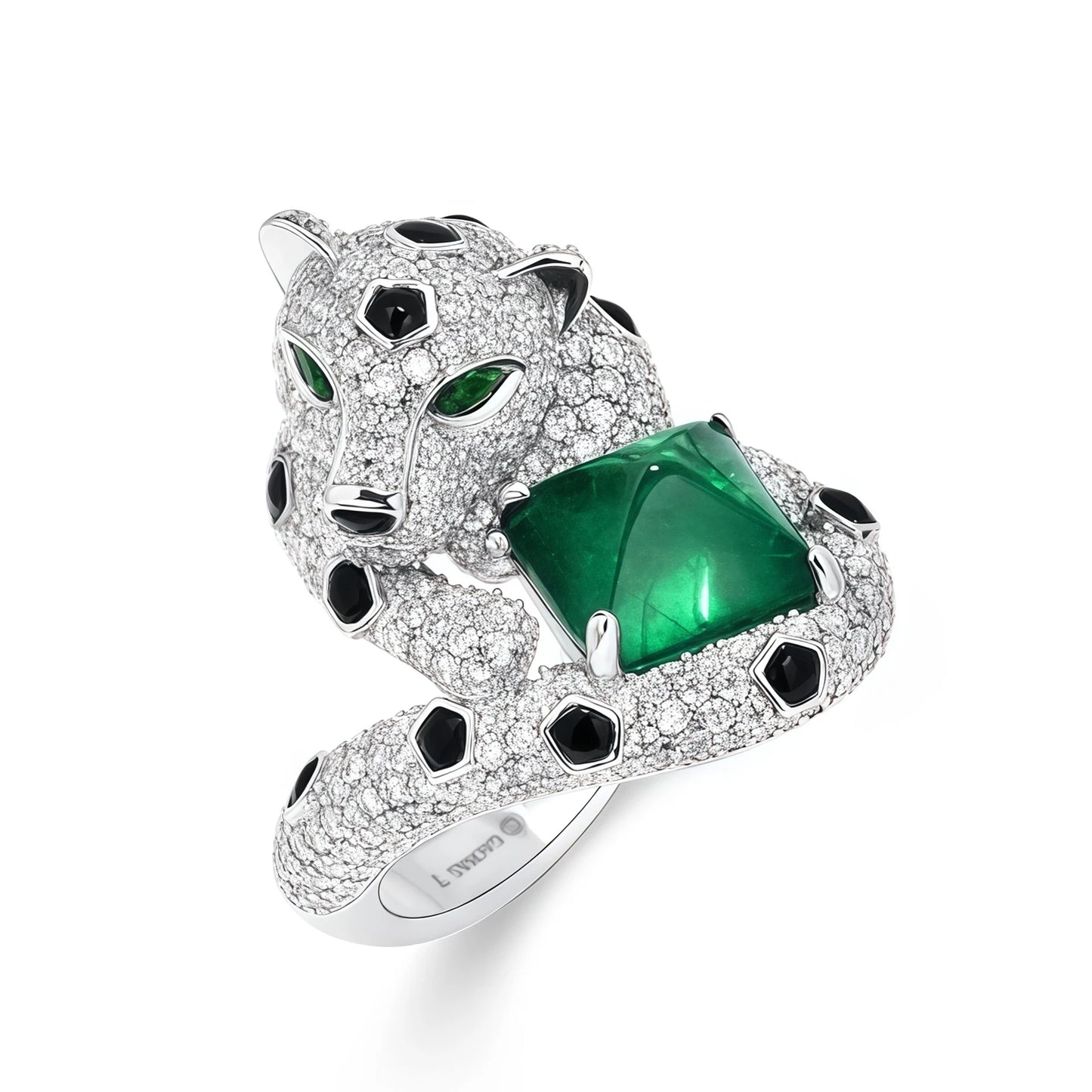 MUSHAN Jewelry Factory 925 Silver Rings High Carbon Diamond Emerald Leopard Shape Wedding Bands Luxury Designer Jewelry Ring
