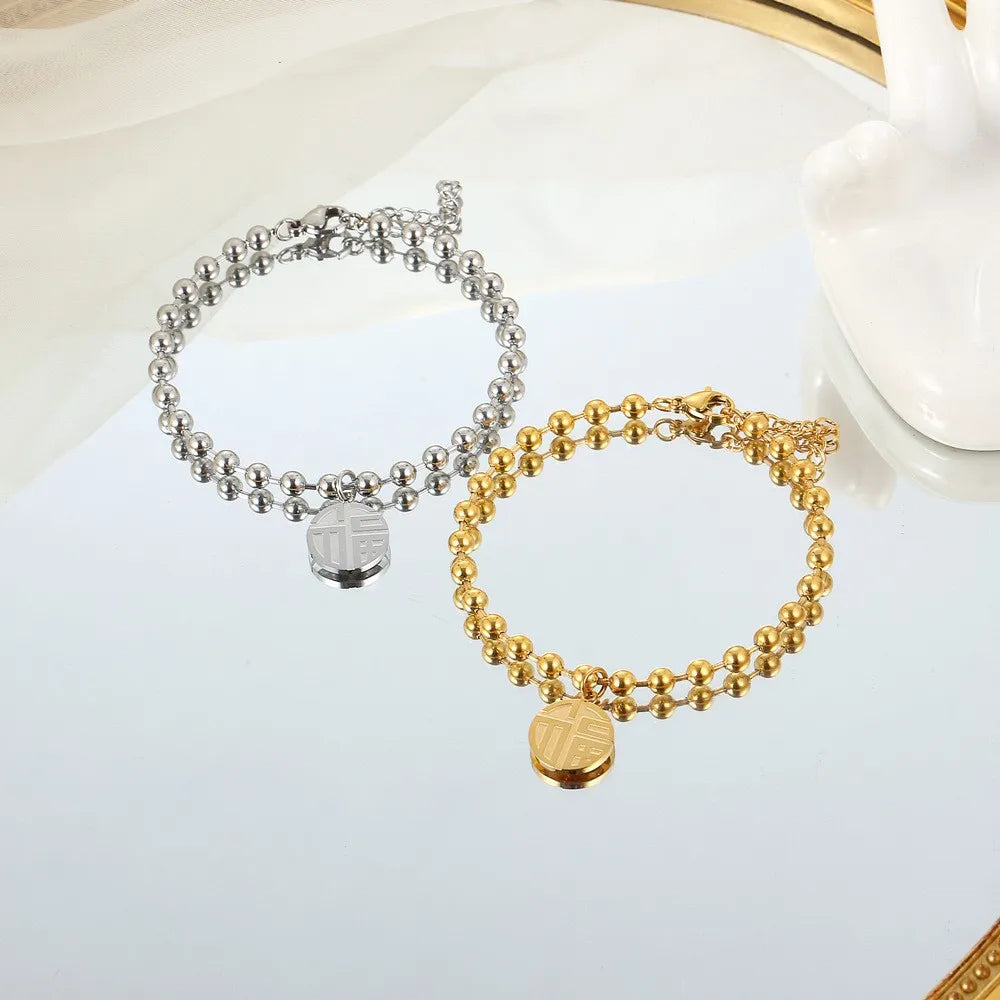 Chinese Fu Lucky Charm Stainless Steel Jewellery | Necklace, Bracelet & Earrings | Silver & Gold