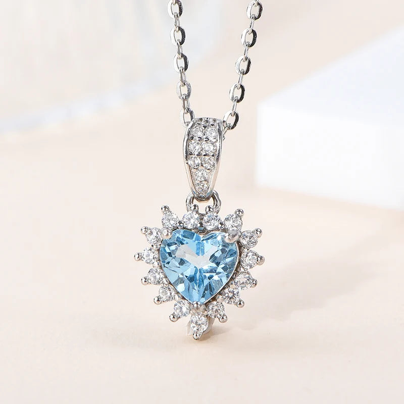 Gioiellieri Natural Stone Topaz Rhodium Plated 925 Silver Luxury Women's CMA Certified Claw Setting Pendant