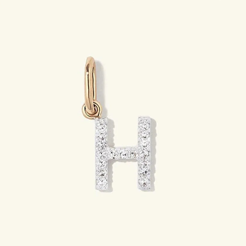 REDheart Fashion Jewelry 925 Sterling Silver Full Zircon Sparkling 26 Letters Pendant Necklaces Women Luxury Silver Necklace