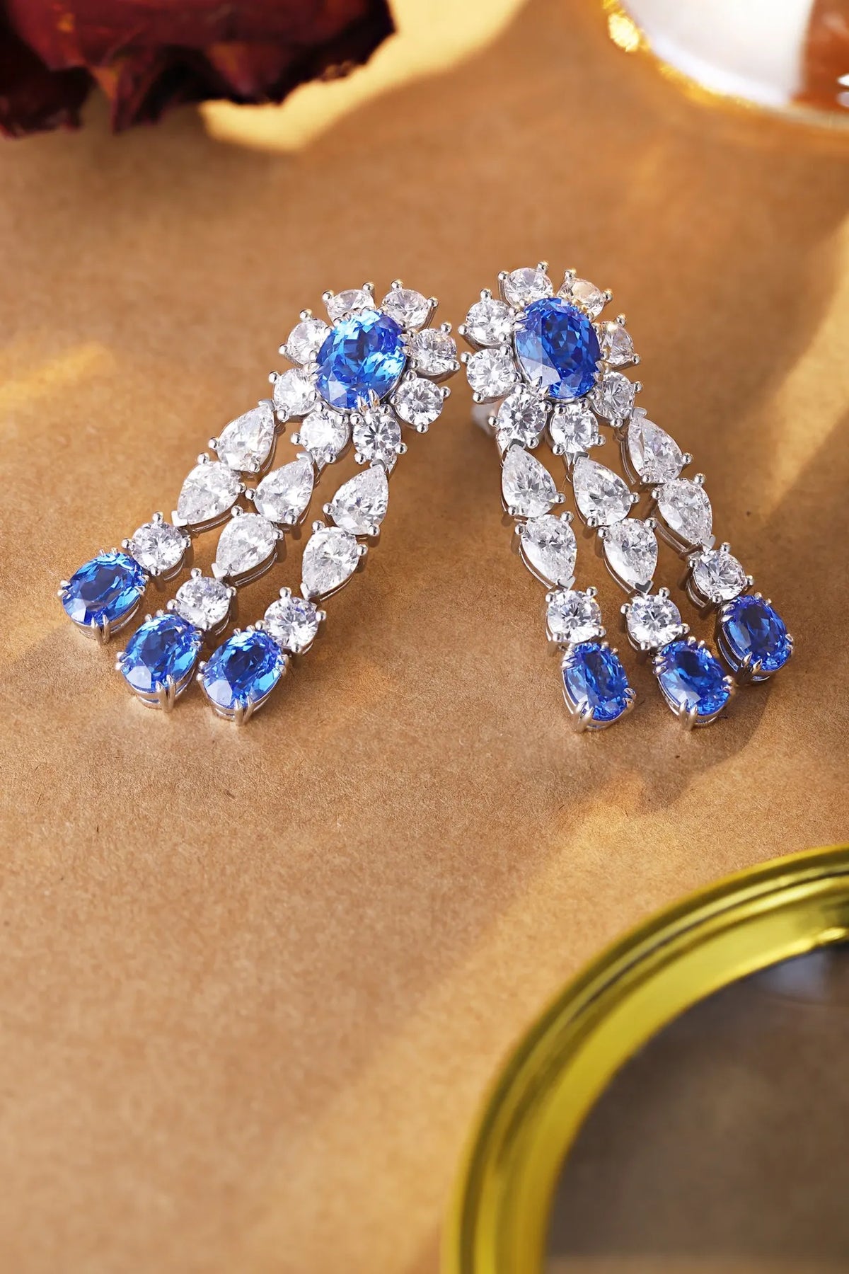 Gemfiori Anster High Quality S925 Lab Grown Cobalt Spinel Earring Stud Dainty Gemstone Stud Earrings for Women Daily Wear Gift