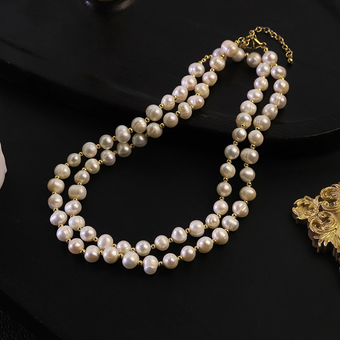 Natural Freshwater Pearl Copper Necklace for Women Daily Banquet Wedding Dainty Bridal Necklace Korean Style Fashion Jewelry