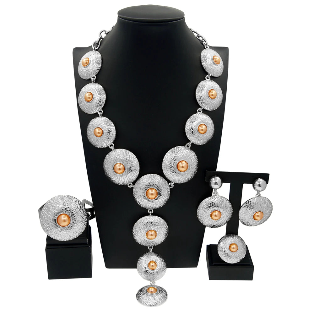 Zhuerrui Italian Gold Plated Jewelry Sets High Quality Brazilian Gold Jewelry Set Necklace Bracelet Chain Jewelry Set H00509