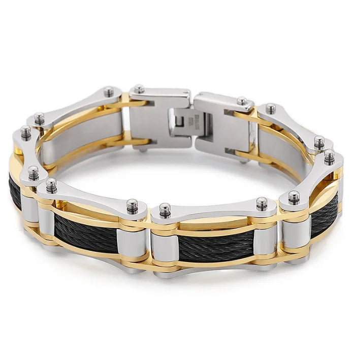 Rock Personality 316L Stainless Steel Bicycle Chain Bracelet Waterproof Sweatproof No Fade Chain Bracelet Fashion Chain Link