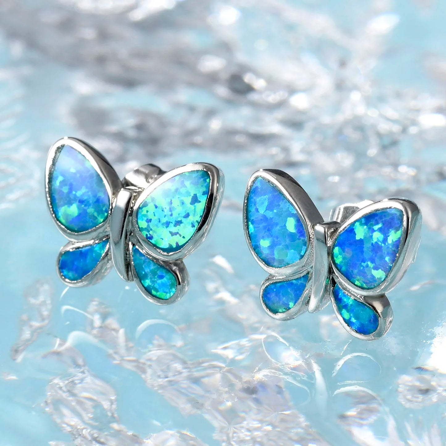 Vibrant Butterfly Opal Butterfly Earrings Fire Opal Wings & Sleek Frame Design | Whimsical Daily Jewelry Bulk Gifts