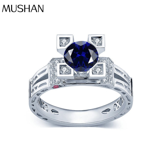 MuShan Jewelry Factory Paris Kiss Eiffel Tower Ring S925 Silver Zircon Ring Jewelry