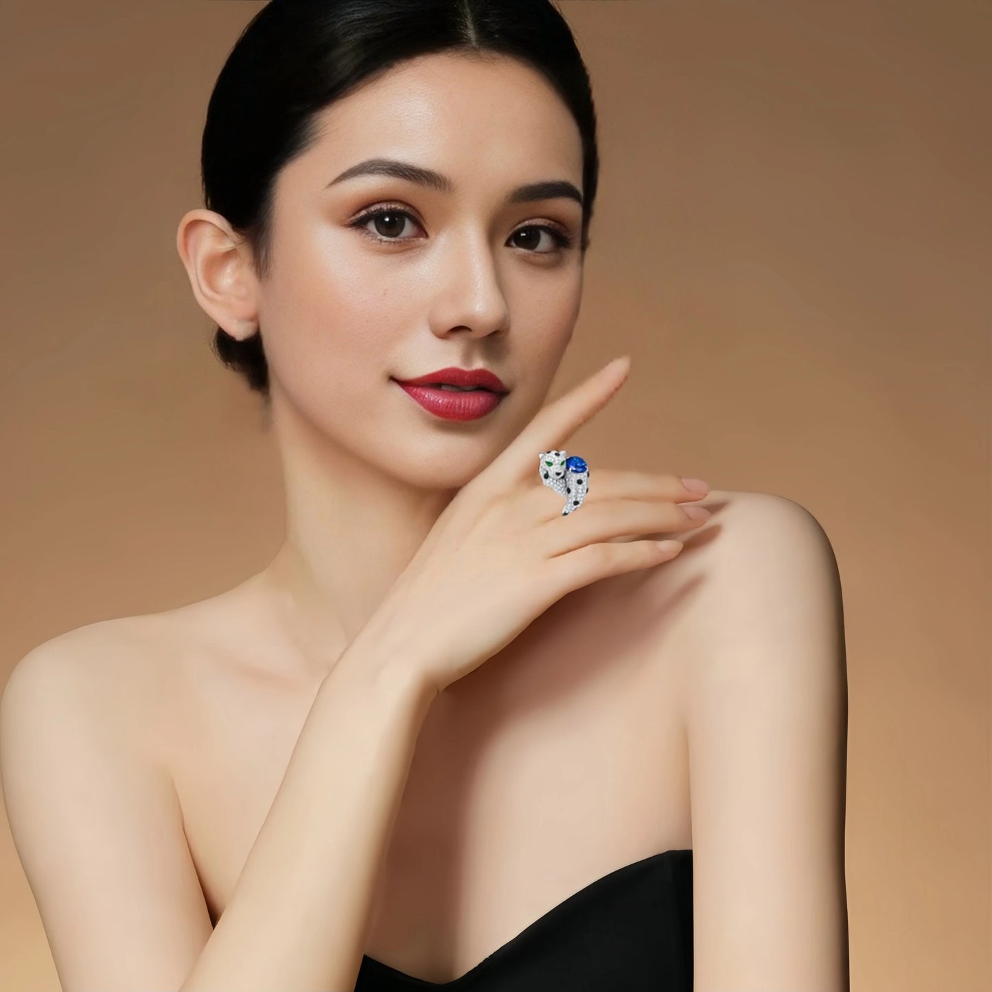 MUSHAN Women Luxury Designer Leopard Cluster Ring 925 Sterling Silver CMA Certified High Carbon Diamond Wedding Party Rings