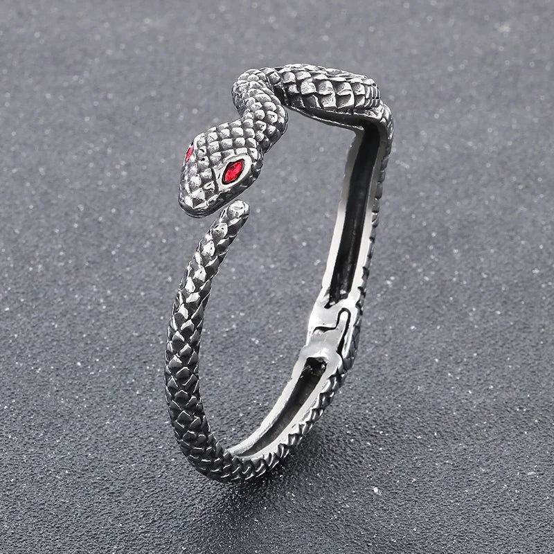 KALEN Punk Unisex Stainless Steel Fashion Bracelets Bangles Open Cuff Snake Charm Bracelets