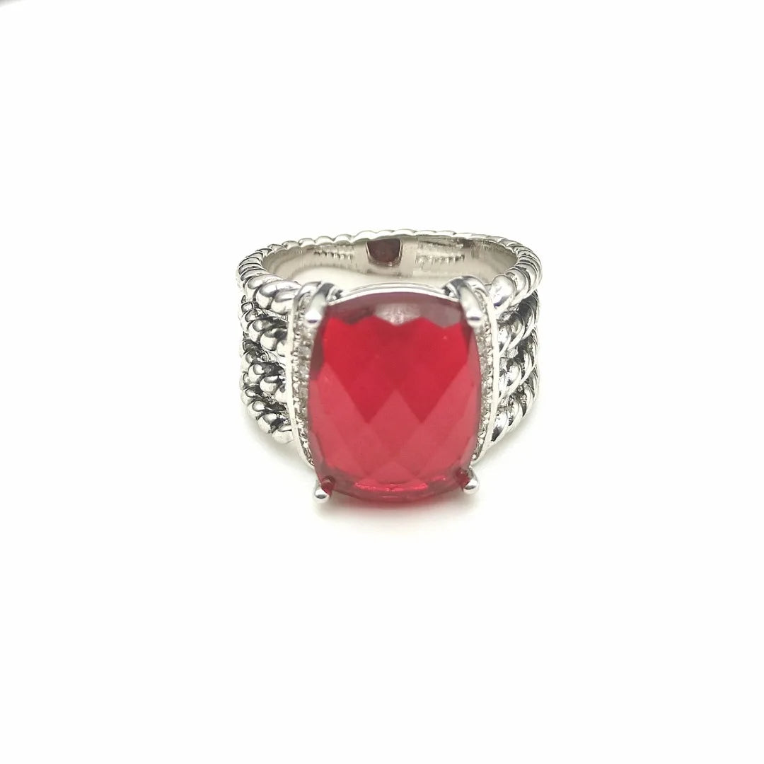 FASHIONISTA DY High-Quality Silver-Plated Large Full-Diamond Ring, Gold-Plated Large Colored Gemstone Ring, Jewelry