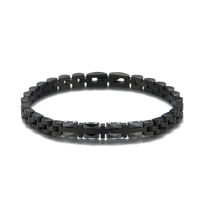 REBEL Anti Tarnished 316L Stainless Steel Fashion Men's Bracelet & Bangle 14K 18K Gold Plated Engravable Bracelet Blanks For Men