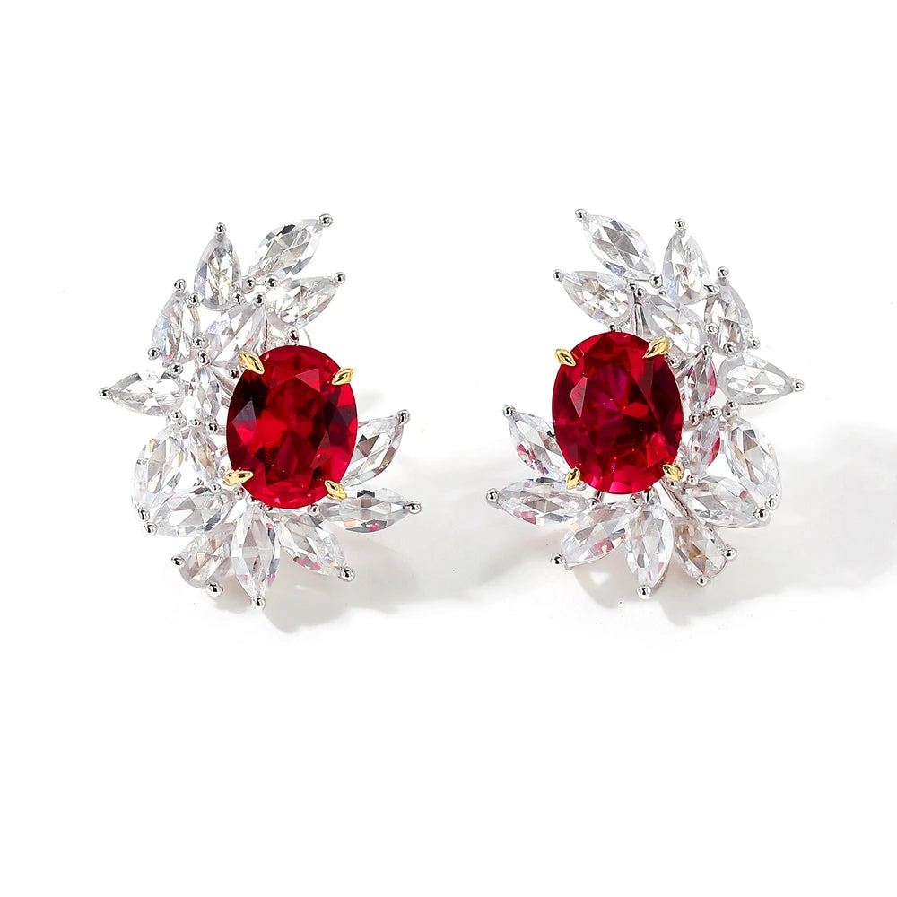 MUSHAN Jewelry Factory Pure Silver Stud Earrings Light Luxury High Carbon Diamond Electroplated Gold Bestseller Accessory