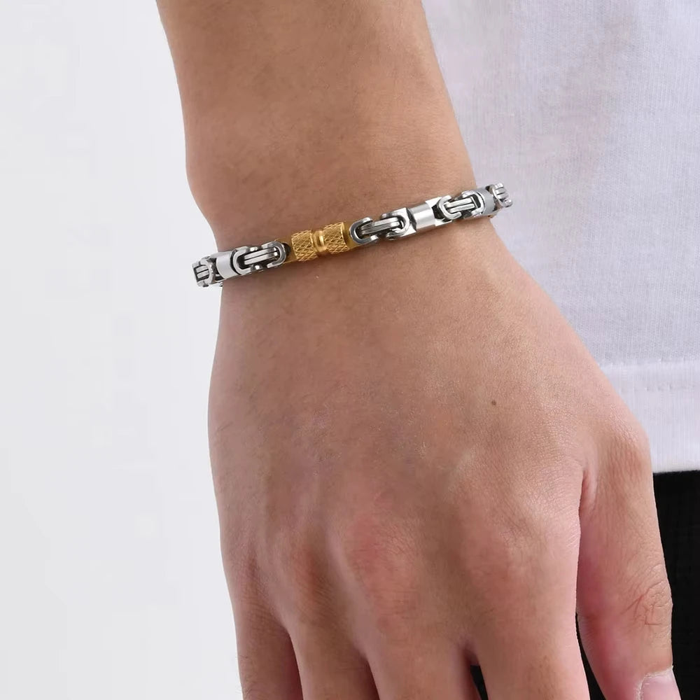 REBEL Vintage Byzantine Stainless Steel Bracelet