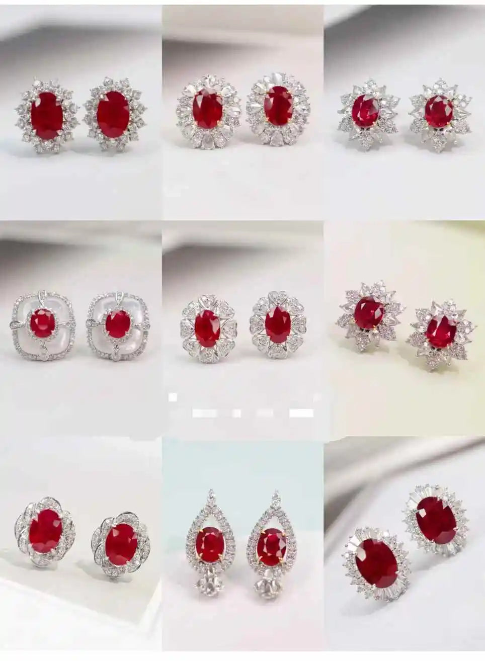 Gemfiori Custom Jewelry Sterling 925 Silver Earring Studs Oval Lab Grown Paraiba Rhodium Plated Women Vintage ODM OEM