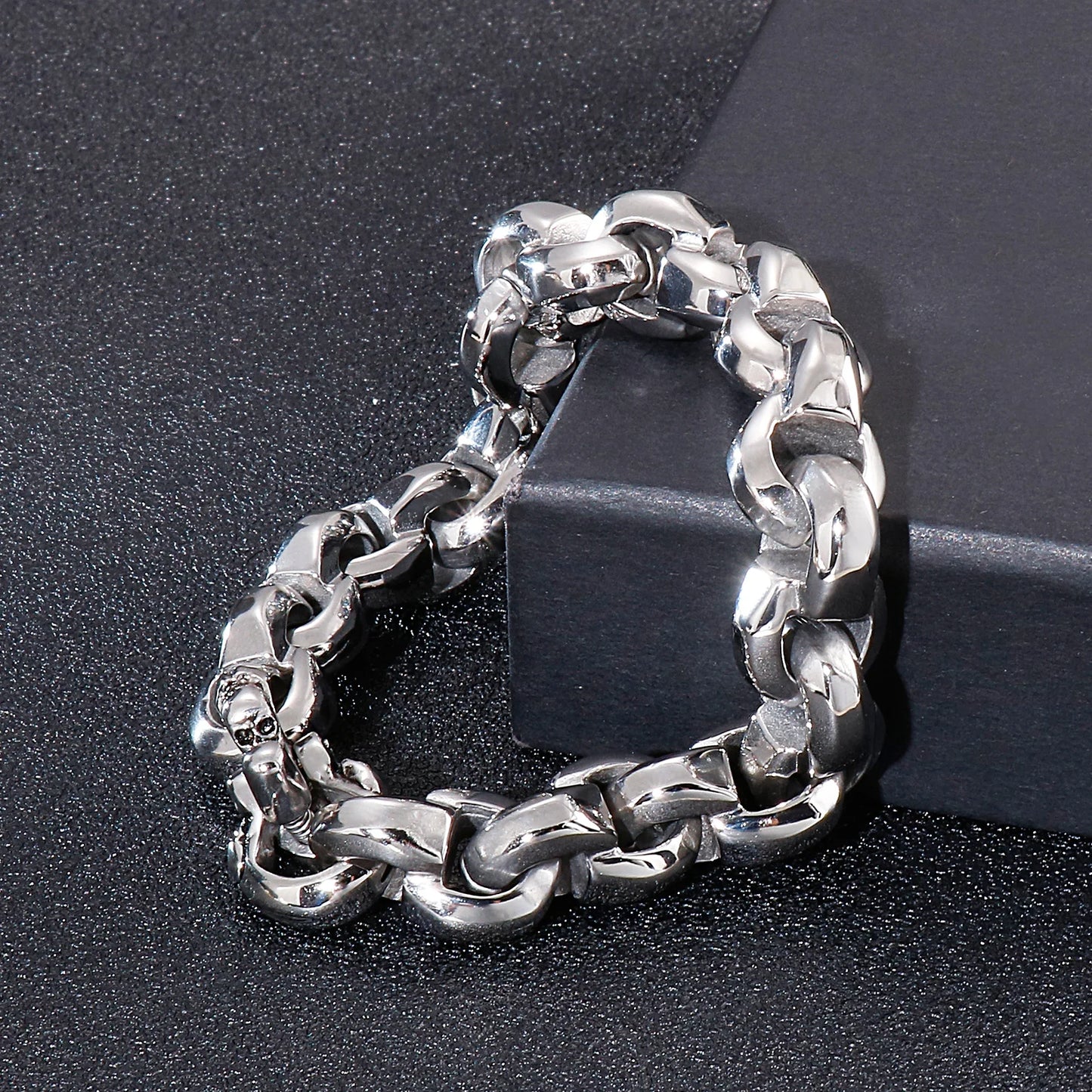 KALEN Jewelry Charm Stainless Steel Link Chain Ankle Bracelets Bangle Men