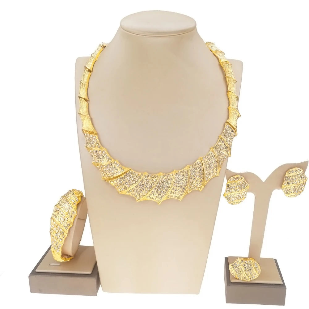 Zhuerrui Leopard Italian Gold Design Jewelry Set Premium Good Quality Wholesale Jewelry Women Wedding Party Gifts HC10029