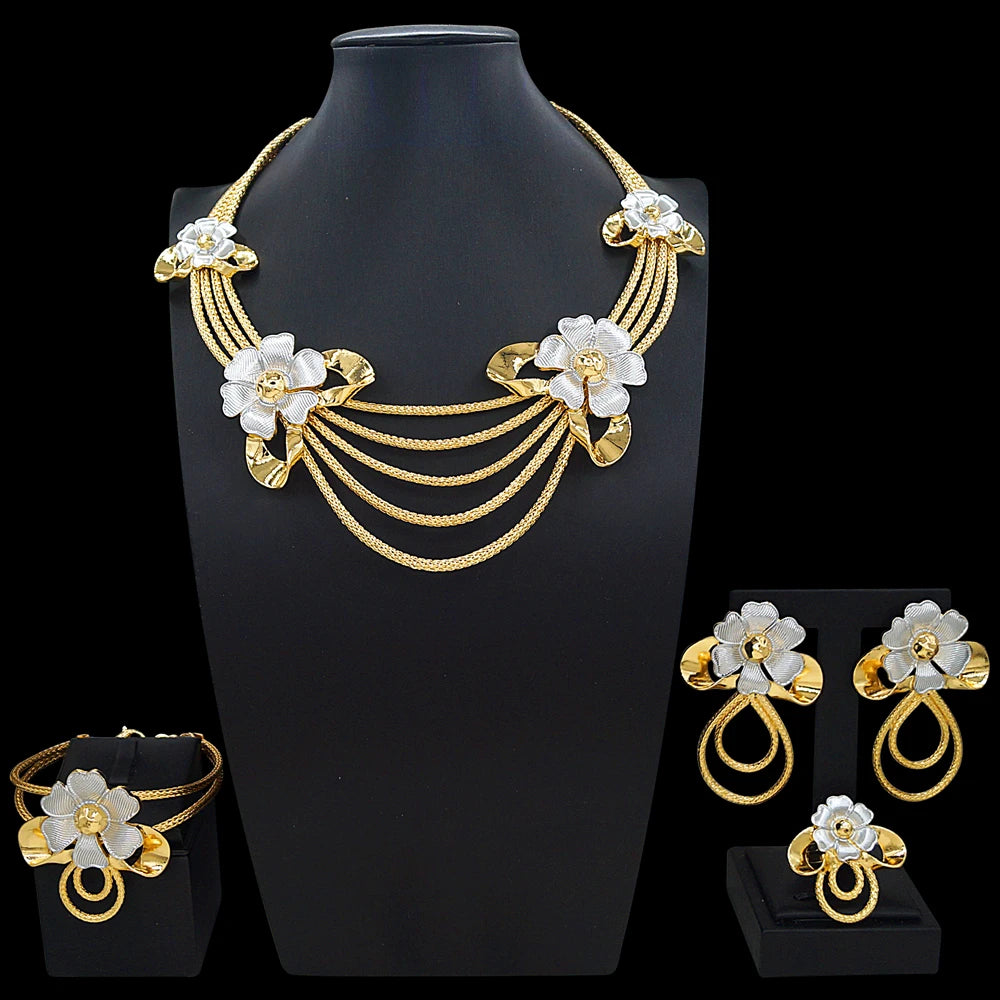 Zhuerrui Italiano Gold Designs Women Jewellery Set Party Fine Costume Jewelry Set Luxury Big Necklace Jewellery Sets X0010030