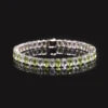 Gemfiori U03 Abiding Colored Natural Gemstone Oval Cut 4x6MM 7IN 10.7g 925 Sterling Silver Garnet Citrine Peridot Topaz Tennis Bracelet