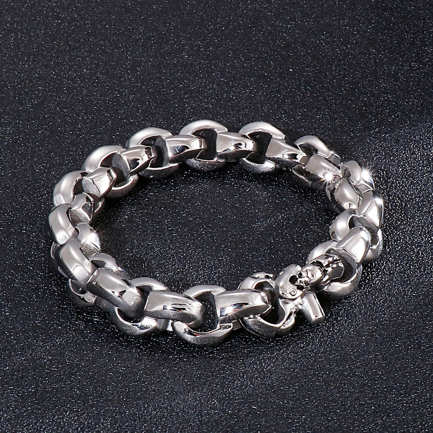 KALEN Jewelry Charm Stainless Steel Link Chain Ankle Bracelets Bangle Men