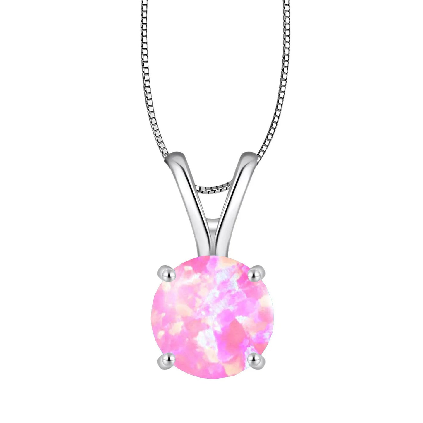 Tiktok Viral Dainty Round Blue Opal Pendant-Copper Link Chain Sweater Chain Minimalist Necklace for Women's Trendsetters