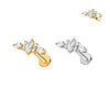 S&S ASTM F136 Titanium Labret Stud | Zircon | 83 Designs | Titanium & Gold