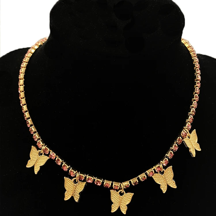 Wholesale Cuban Link Anklet Chain Anklet Butterfly Pendant Anklet for Women