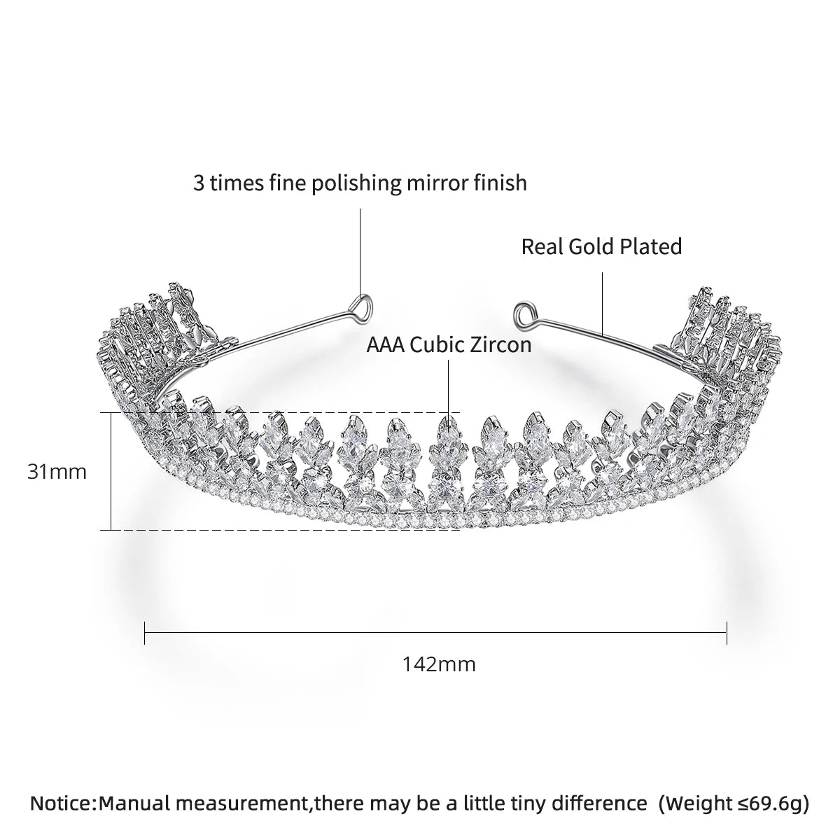 LUOTEEMI Wedding Tiara Comb Jewelry Crown Zircon Flower Girl Luxury Woman Elegant Bridal Hair Accessories