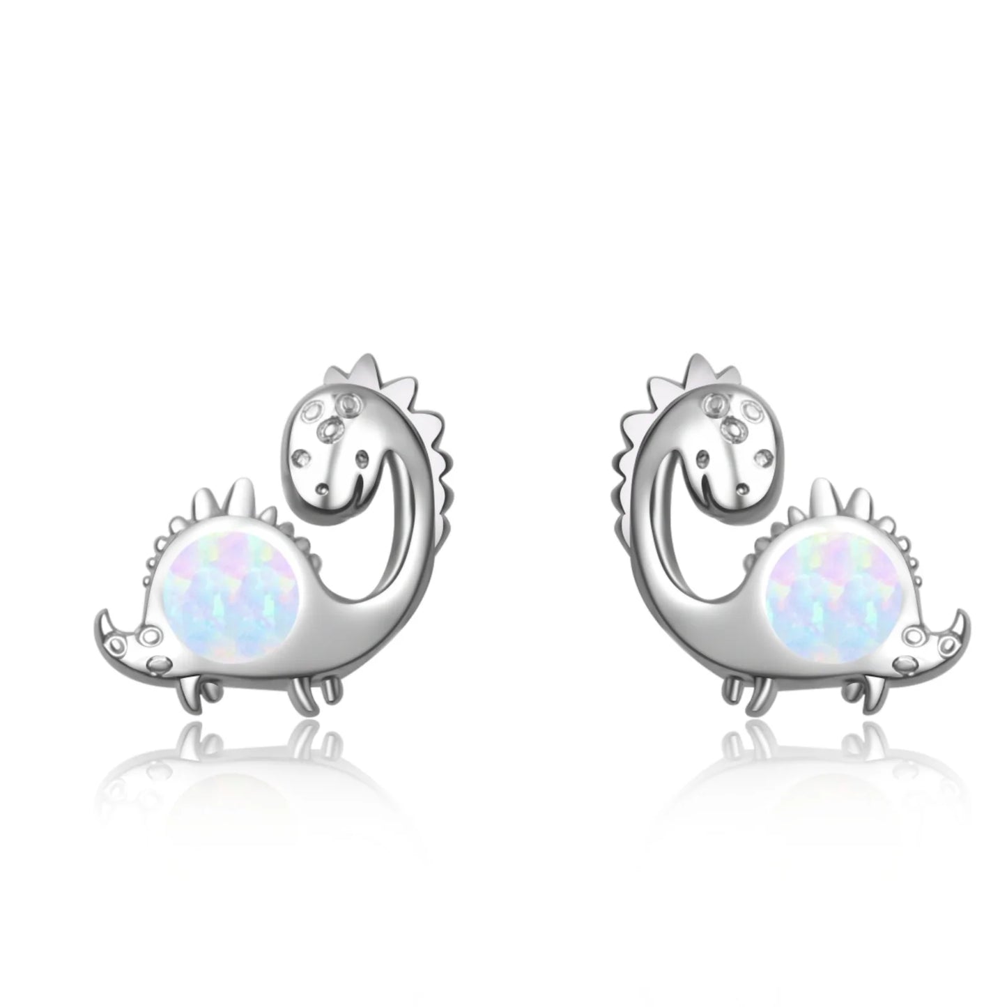 Aobao Style Dinosaur Jewelry Opal Studs Cute Girls' Gem Jewelry