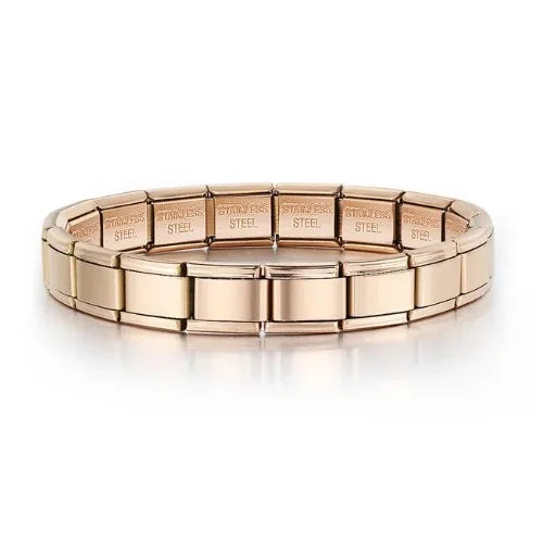 REBEL FASHIONISTA LAMOON Simple Colorful Width 9mm Elastic Link Chain Stainless Steel Bangle on Hand Jewelry DIY Making Italian Charm Bracelet