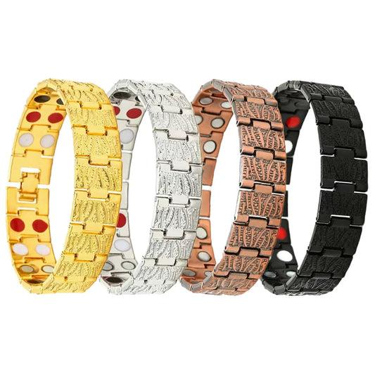 Hot-Selling High-End Kevlar Gold Plated Zinc Alloy Strong Neodymium Magnet Magnetic Therapy Bracelet