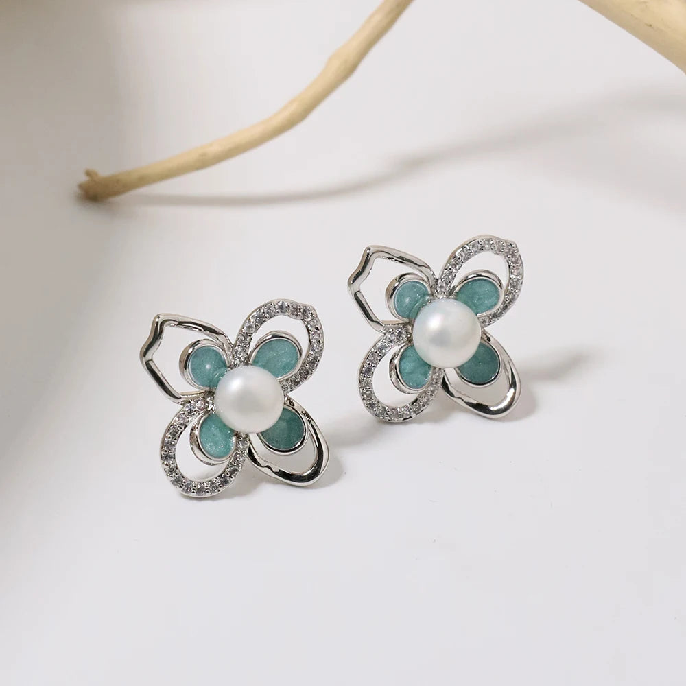 High-quality, Round, Pearl Puddles Earrings Large Natural Pearl Earrings with a Touch of Luxury and Sophistication for Women.