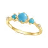 ArtistA Abiding Classic Design 925 Silver Yellow Gold Plated Turquoise Rings Stacking Synthetic Gemstone Turquoise Ring in Stock