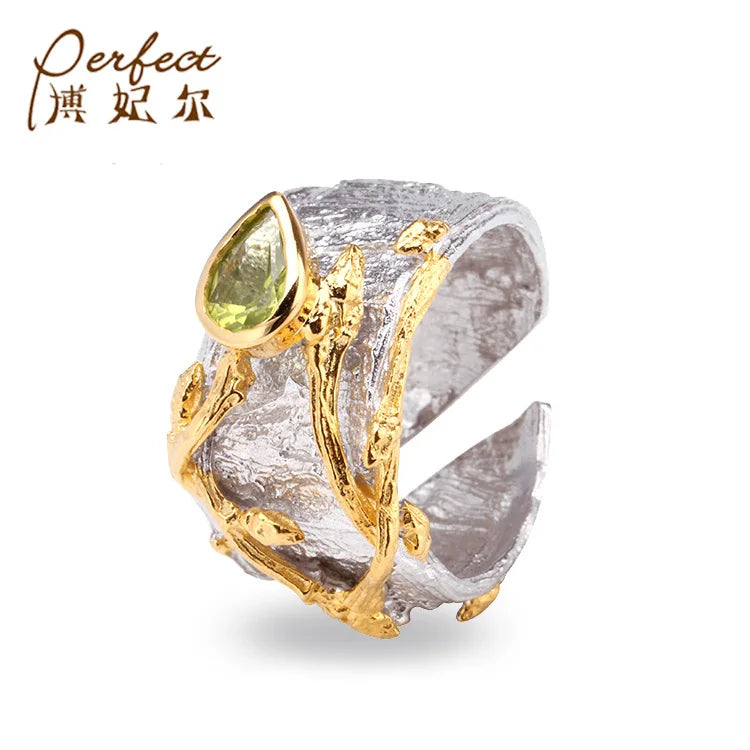 Custom Moroccan Period Handmade Design Fashion Luxury Gold Plated925 Sterling Silver Pearl Ring Ladies Jewelry Supplier