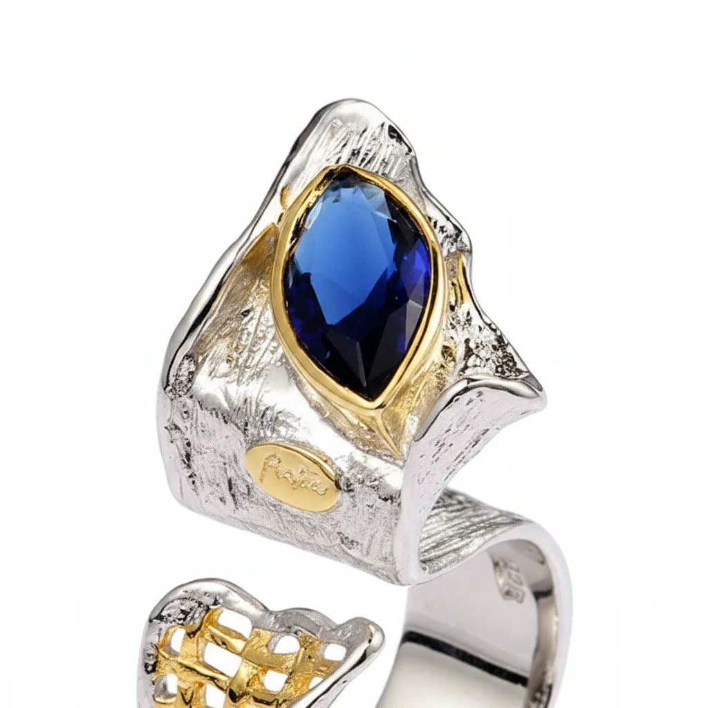Bangkok Fashion 925 Sterling Silver Gold Plated Ring Jewelry