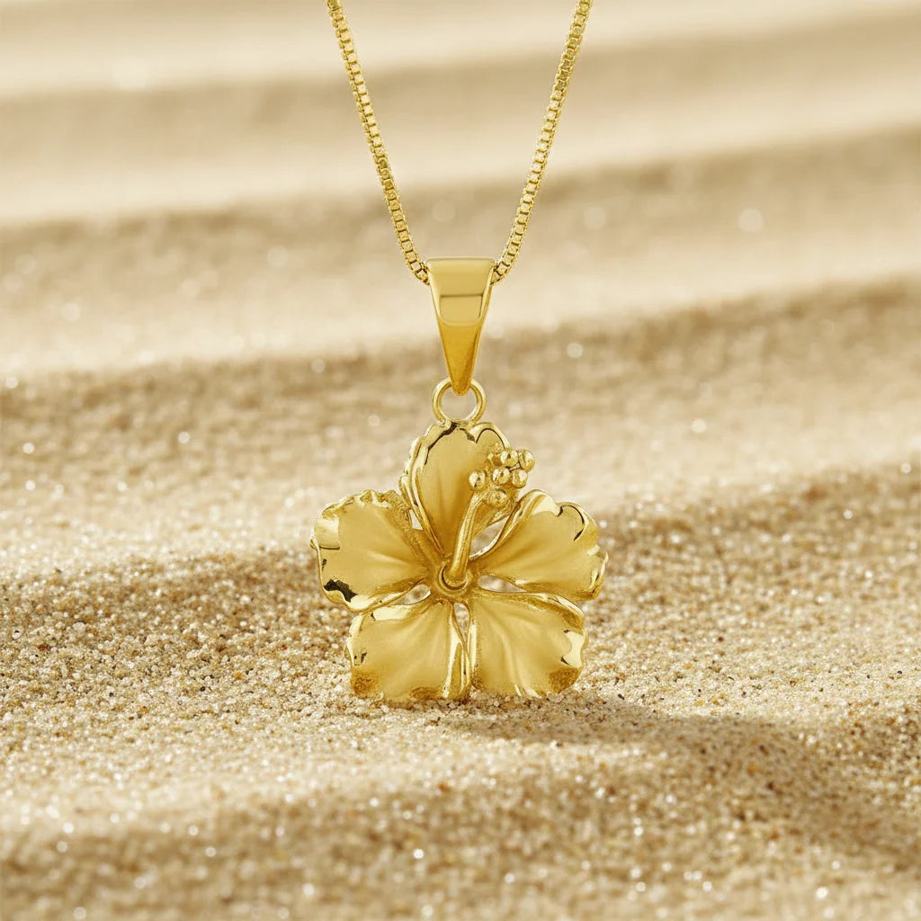 Hawaii Jewelry Orchid Flower Necklace Pendant-Copper Sweater Chain Link Chain Wholesale Jewelry