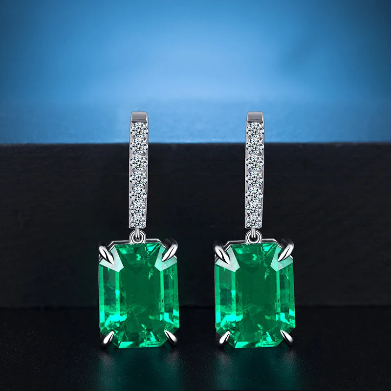 Gemfiori 18k gold 12*9mm 4.3ct lab grown hydronemerald diamond fashion drop earring from custom Gemfiori
