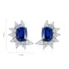Gemfiori Anster High Quality S925 Lab Grown Sapphire Earring Stud Dainty Gemstone Stud Earrings for Women Daily Wear Gift
