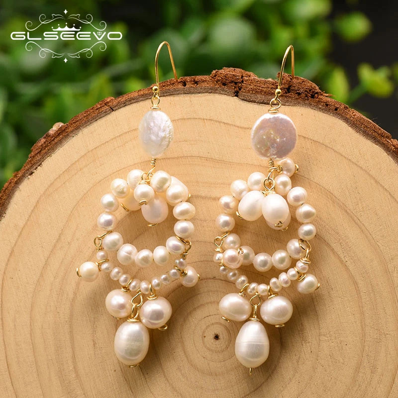 100% Genuine Fresh Water Pearl Earrings for Women Girl Birthday Party Luxury Korean Style
