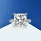 MUSHAN Jewelry Factory 925 Silver 8 Carat Luxury Princess Square 12*12 Artificial High Carbon Diamond Ring for Women