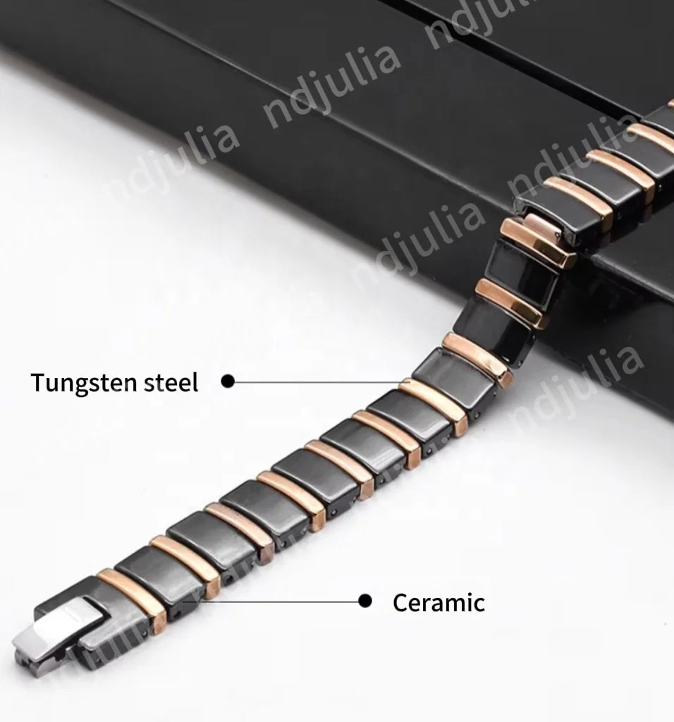 2026 Factory Wholesale Lady Men Couple Bio Negative Ions Tungsten Steel Magnet Therapy Massage Stone Hand Use Bracelet
