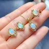 REDheart Natural Opal Jewelry Set 925 Silver Rhodium Plated Luxury Gift Anniversary Fine Jewelry with Custom Logo