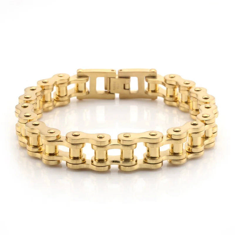 REBEL European American Punk Motorcycle Men's Bracelet Natural Stone Electroplating Rock Personality Chain