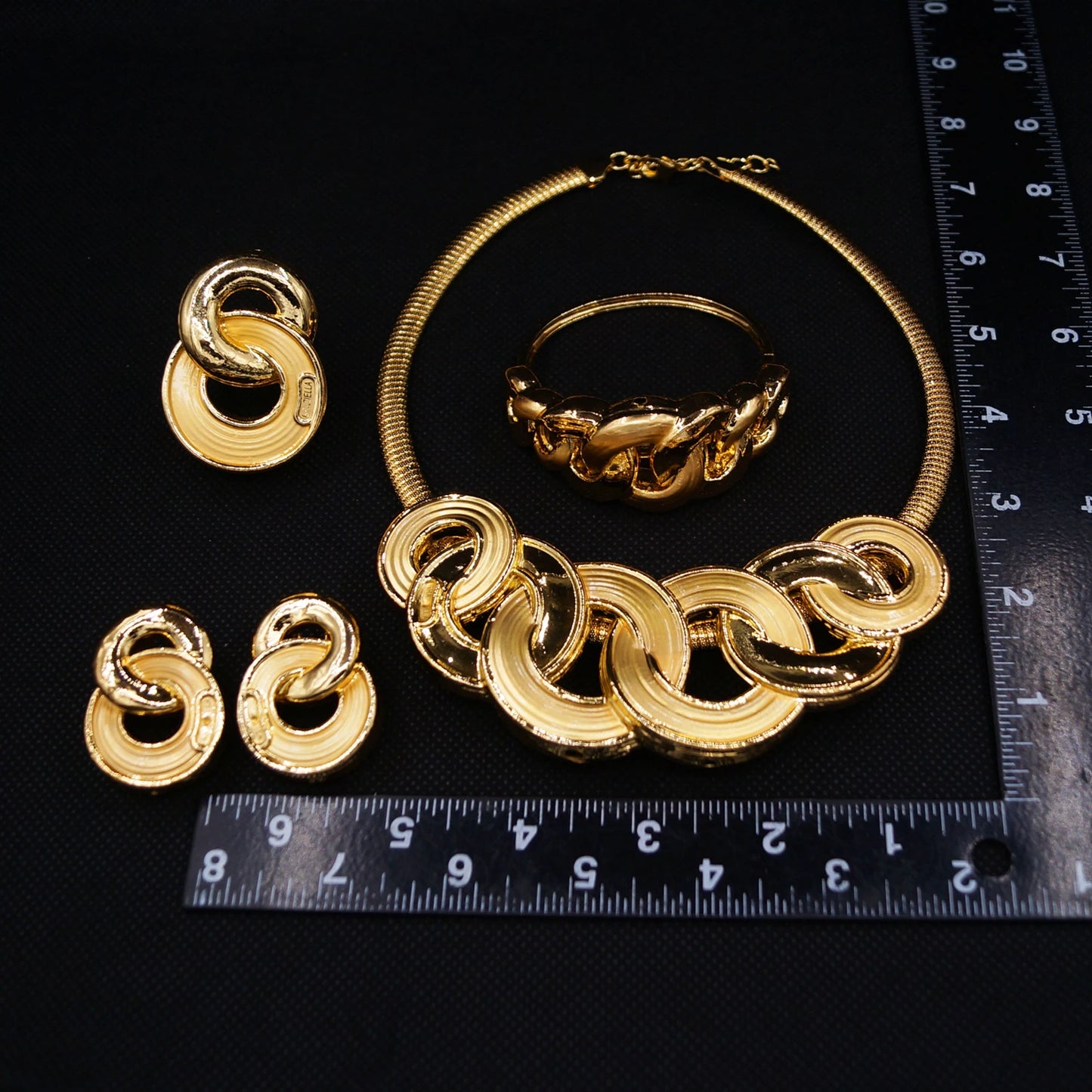 Zhuerrui Gorgeous Bridal Jewelry Set High Quality 24K Gold Plated Hipster Hip Hop Party with Necklace Earrings BraceletHK012022
