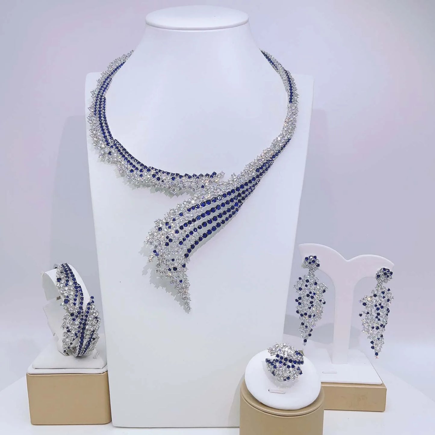 Zhuerrui American High Quality Gold Brass Jewelry Set Cheap Wedding Bridal Jewelry Sets Hot Selling Customized Luxury HZ23200167
