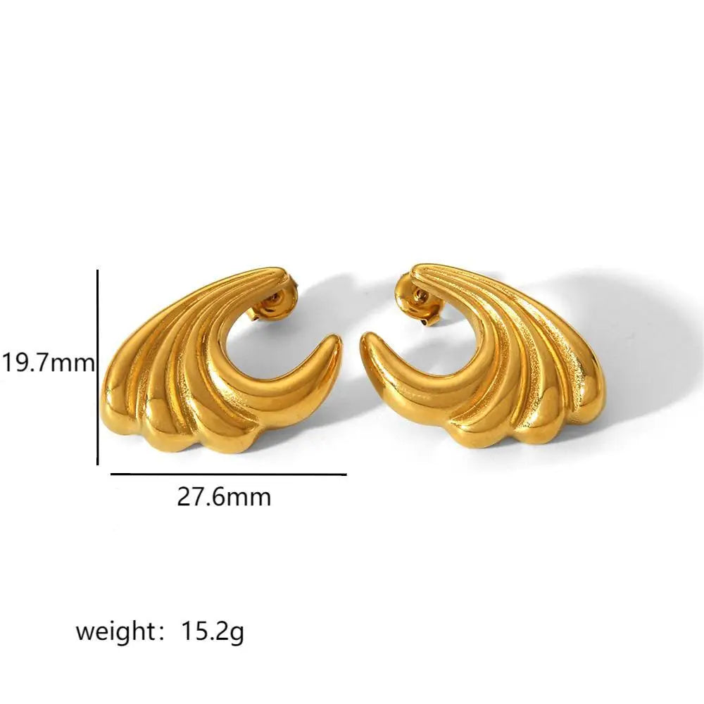 S&S Geometric Line Stud Earrings | 18K Gold Plated | S&S