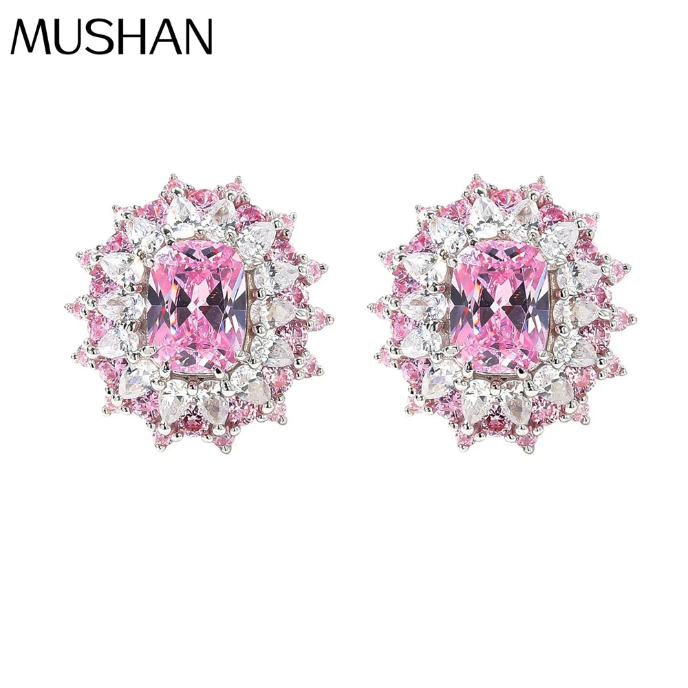 MuShan Jewelry Factory Pure Silver Stud Earrings Light Luxury and High End Accessories Earrings High End Earrings Silver Jewelry