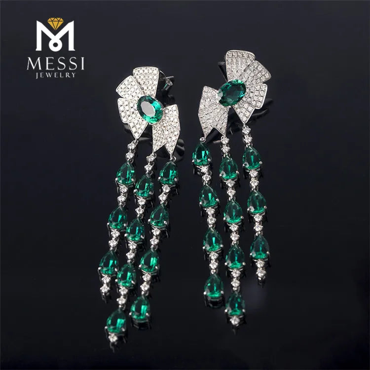 Gemfiori Messi Jewelry Emerald Earrings 14k/18k Jewelry Earring for Emerald Jewelry Girls