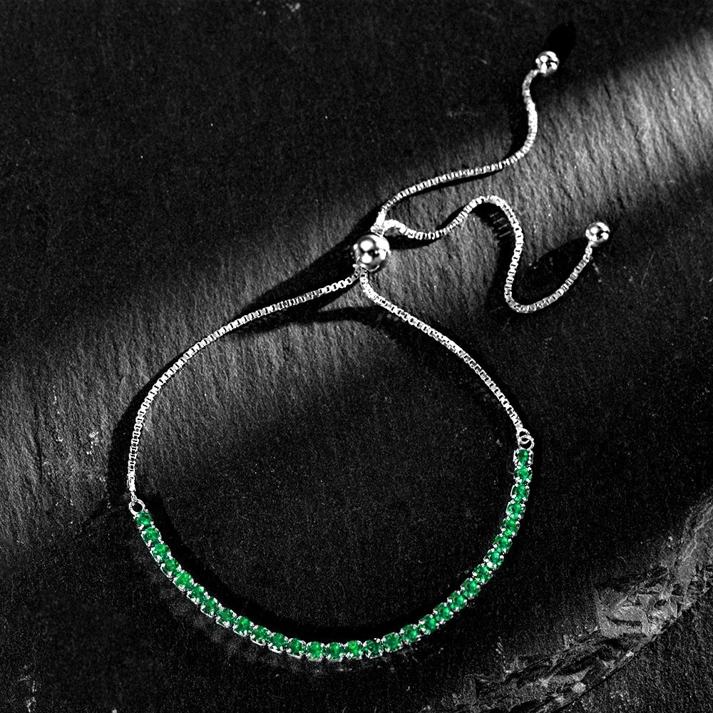 MUSHAN Jewelry Factory 2.5mm All Body 925 Silver Couple Style Full Diamond Simple Bracelet Versatile and Adjustable by Sliding