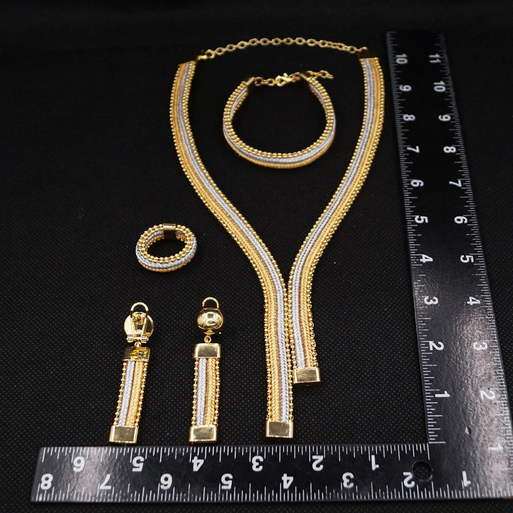 Italian Jewelry Set Alloy Brazilian Jewelry Sets Wedding Party Pendant Necklace Bracelet Ring Earrings Jewelry Set HS2602025