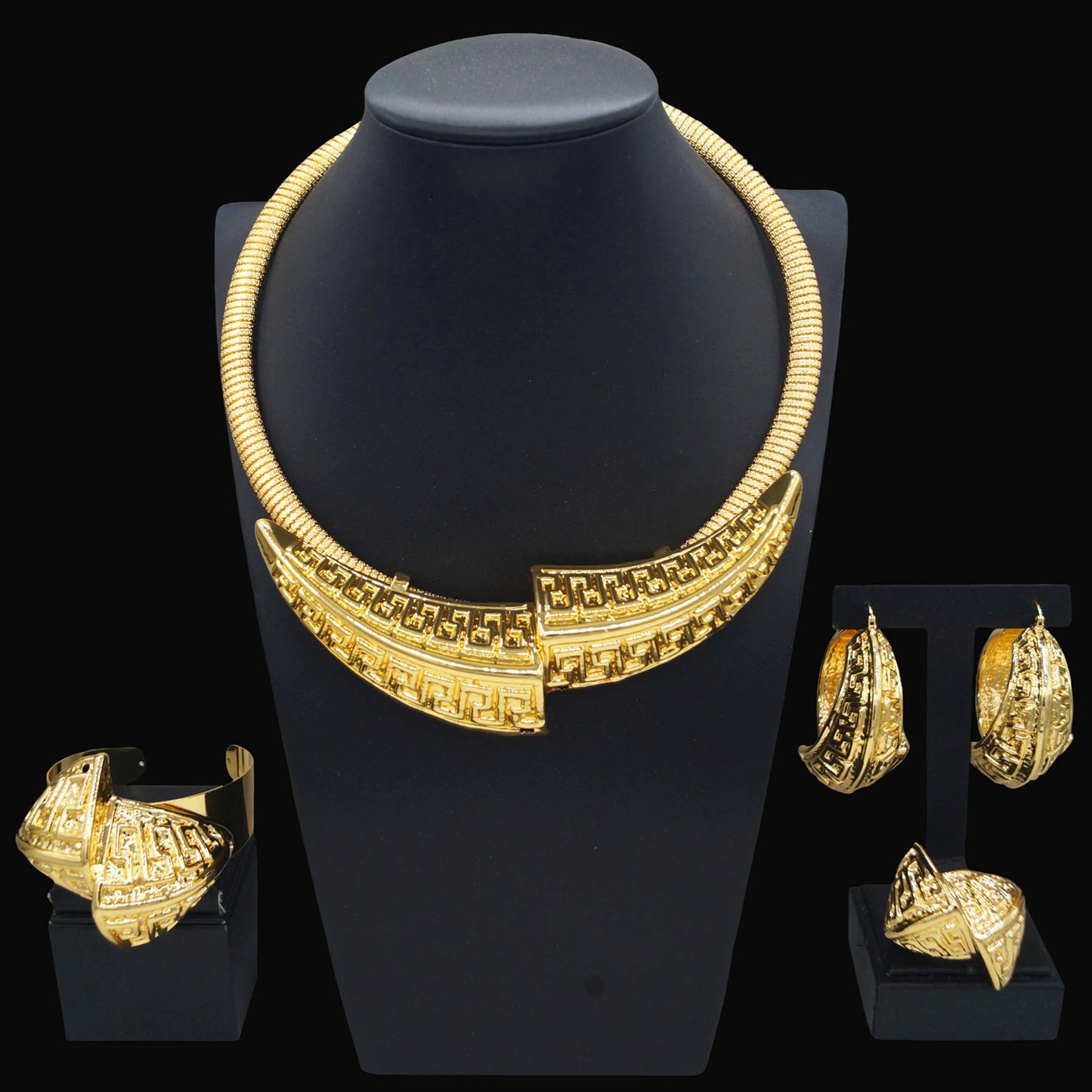 Zhuerrui High Quality New Jewelry Set Nigeria Fashion Women Jewelry Charm Bracelet Engagement Ring Anniversary Party GiftHK01522