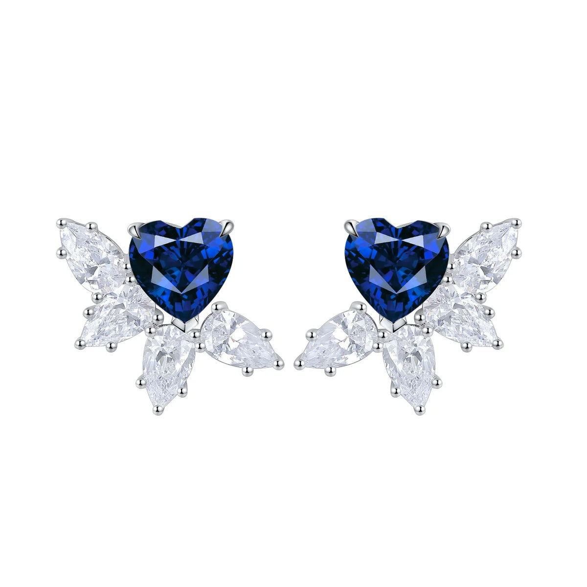 Gemfiori Anster High Quality S925 Lab Grown Sapphire Earring Stud Dainty Gemstone Stud Earrings for Women Daily Wear Gift